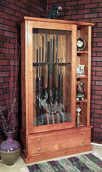 Model #358 8-Gun Pine Cabinet