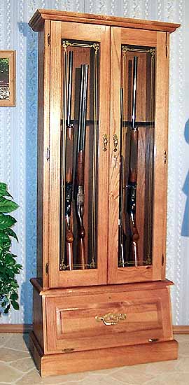 Model #908 Oak 8-gun Gun Cabinet